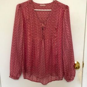 Esqualo Pink Long Sleeve Blouse Women's Size 8